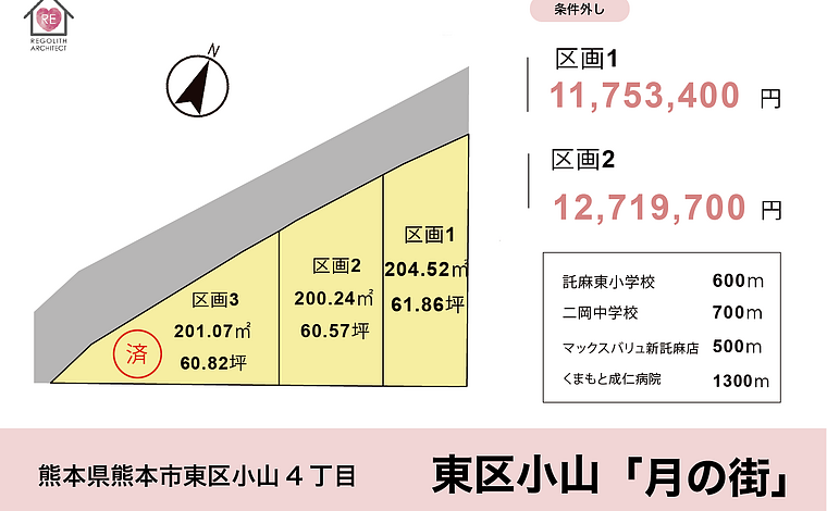 熊本市東区小山　住宅用地 3区画 条件外し
